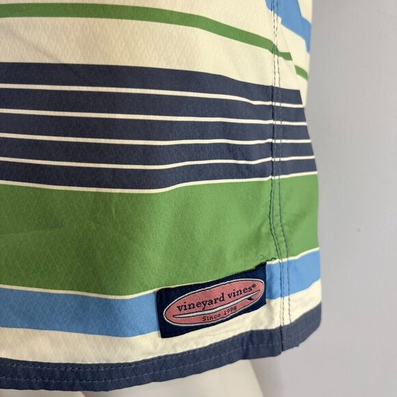 Vineyard Vines Men's Striped Nantucket Performance Swim Board Shorts - Size 35 - Picture 2 of 5